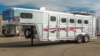 2004 BLOOMER 4HORSE GN LIVING QUARTERS TRAILER  Transwest Truck Trailer RV Stock  5U160764 [upl. by Edwin]