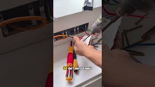 Installing an outlet on a decorative wood panel eletrician electricaloutlet electricalcontractor [upl. by Ruzich]