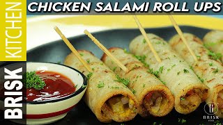 Chicken Salami Roll Ups  Easy Party Appetizer [upl. by Kathlene831]