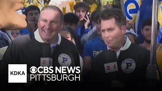 ESPNs Dan Mullen and Matt Barrie have fun with Pitt fans during SportsCenter [upl. by Nnek653]