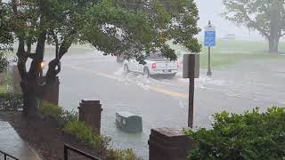 Drivers in New Bern navigate flooded streets from Debby [upl. by Elleiand]