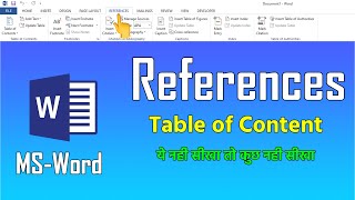 MS Word Reference Table of Contents references [upl. by Asteria]