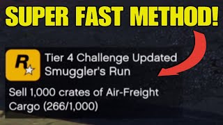 GTA Online Fastest Method For Selling 1000 Crates of Air Freight Cargo Smugglers Run Tier 4 [upl. by Ailedamla]