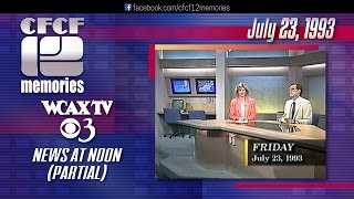 19930723  CBS WCAXTV 3  The Noon News [upl. by Aix35]