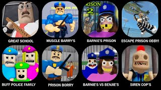 GREAT SCHOOLMUSCLE BARRYSBARNIES PRISONESCAPE PRISON OBBYBUFF POLICE FAMILYPRISON BORRY [upl. by Sumetra974]