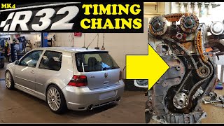 New Timing Chains for this Mk4 Golf R32  Full Service Clutch and Flywheel [upl. by Amalia]