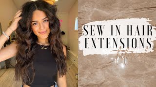 Bellami Sew In Hair Extensions Hair Tutorial  Adding Length Fullness amp Volume [upl. by Hajin]