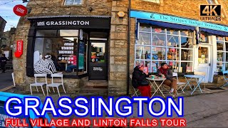 Grassington Walking tour Full Village and Linton Falls 4K asmr [upl. by Ahsiam]