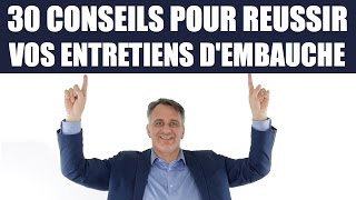 Conseils pour réussir un entretien dembauche avec exemples [upl. by Hgielhsa352]