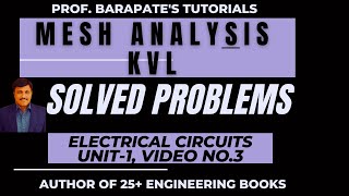 Mesh or Loop analysis KVL SOLVED PROBLEMS [upl. by Nayllij]