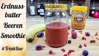 Erdnuss Beeren Protein Smoothie  Cocktail  Rezept  Trinkbar [upl. by Osmund]