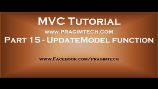 Part 15 Updatemodel function in mvc [upl. by Lebana39]