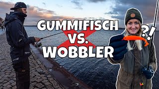 Meeresangeln vom UFER ❗  Angeln auf Dorsch mit Kunstködern in der Ostsee  Wobbler gegen Gummifisch [upl. by Gessner]