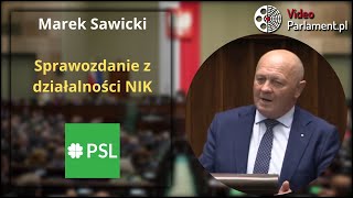 Marek Sawicki  Sprawozdanie z działalności NIK [upl. by Beckerman]