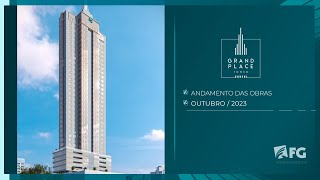 Acompanhamento de obras  Outubro 2023  Grand Place Tower  FG Empreendimentos [upl. by Nohtan25]