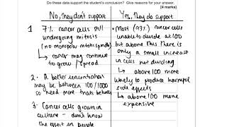 AS Biology AQA 2016 Paper 1 Q8 explanations amp exam technique mitosis cancer and dilutions [upl. by Owiat]