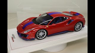 118 MR Collection Tailor made Ferrari 488 Pista Rosso Corsa wBlue Carbon Fibre [upl. by Branca540]