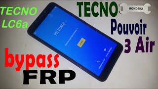 How to bypass google acount lock on TECNO Pouvoir 3 AirRemove FRP TECNO LC6a without pc [upl. by Lindon]