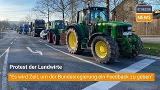 BAD HERSFELD Protest der Landwirte  quotEs wird Zeit um der Bundesregierung ein Feedback zu gebenquot [upl. by Anahahs789]