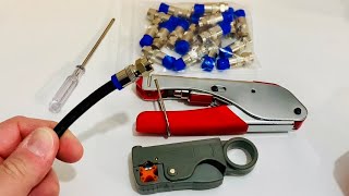 RG6 Coaxial Cable Connector Tool Kit Howto and Review [upl. by Amaryl524]