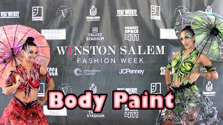 I covered the first ever WinstonSalem Fashion Week Body Paint Exhibit [upl. by Halsy]