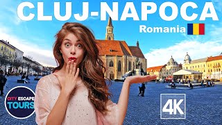 🇷🇴 ClujNapoca  Romania  Transylvania University City  WalkingVideo Amazing city [upl. by Ecnerolf718]