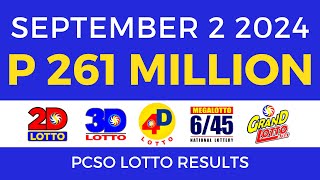 Lotto Result Today 9pm September 2 2024  PCSO Complete [upl. by Acnaiv]