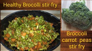 Brocolli carrot peas stir fry recipebroccoli stirfryhealthy side dishbrocollihealthy stir fry [upl. by Nifled]