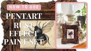 How to use Pentart Rust Effect Paint Set [upl. by Chaddy]