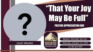 Ebenezer SDA Church Weekly Stream  October 19 2024 [upl. by Robillard]