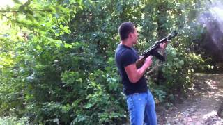 Shooting an ak47 full auto kalash albania full mag kalashnikov [upl. by Yenitirb597]