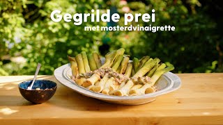 Gegrilde prei van de BBQ met vinaigrette  Recept  Allerhande [upl. by Airotna]