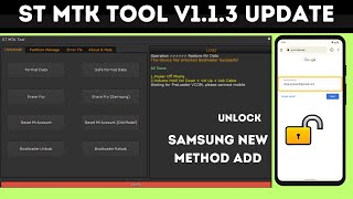 ST Mtk Tool V113 Latest Version  New Add Samsung Frp Bypass 2024  Samsung Android 1314 Frp [upl. by Mikihisa]