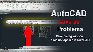 How to fix Autocad save as problem  Save Open Save as  dialog window does not appear in AutoCAD [upl. by True]