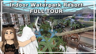 FULL TOUR of my INDOOR WATERPARK RESORT FACECAM BLOXBURG ROBLOX  ROBUILDS [upl. by Tap]