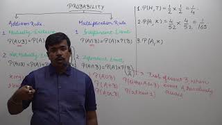 PROBABILITY  Addition and Multiplication Rule  Mutually Exclusive and Independent events [upl. by Edrea]