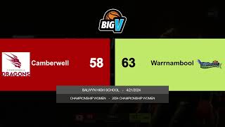 BigV Champ Women  Camberwell vs Warrnambool  Round 3 [upl. by Thetos]