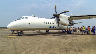 Congo takeoff and landing Brazzaville to Ouesso Xian MA60 [upl. by Talbert]