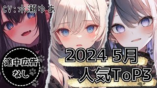 【ヤンデレ】2024年5月 シチュエーションボイス再生回数TOP3【男性向けシチュエーションボイスASMR獣人人気動画まとめ立体音響】 [upl. by Nawuq]