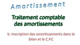 Amortissement 23 Inscription des amort dans le bilan et le cpc comptabilité [upl. by Groh]