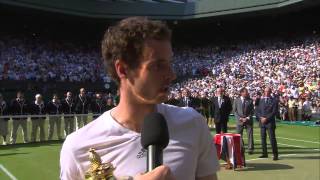 Andy Murrays Championship Winning Speech in 2013  Bradley Cooper amp Gerard Butler watch on elated [upl. by Helve]