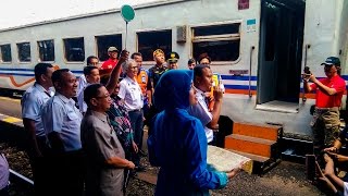 PERESMIAN Keberangkatan KA Krakatau Kahuripan dan Brantas dari Stasiun Blitar [upl. by Noicpesnoc]