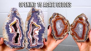 Opening 15 Agate Geodes in 30 seconds ❤️‍🔥 [upl. by Ridan]