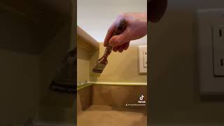 Painting Finishing Tip How to tapecaulk your kitchen countertop with straight lines [upl. by Eduard]