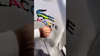 Lacoste Hoodie Logo Changing Color [upl. by Llerdnam]