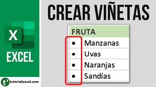 Crear ⚫️VIÑETAS en Excel [upl. by Sheelah]