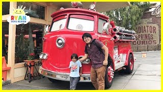 Disney Amusement Rides for Kids and Ryan plays with toy cars [upl. by Eiduam]