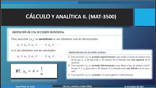 Sucesiones Monótonas y Acotadas  Definición  Ejemplos [upl. by Eugnimod]