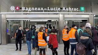 Visite des stations Bagneux  Lucie Aubrac et Barbara métro de Paris  ligne 4 [upl. by Sida]