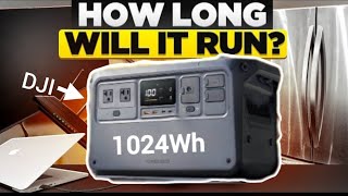 How Long Can a 1024W Power Station Run a Fridge TV Laptop and Wifi Router  DJI Power 1000 test [upl. by Azirb]